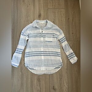 Byron Bay Blue and White Striped Button Down Shirt Size S/M